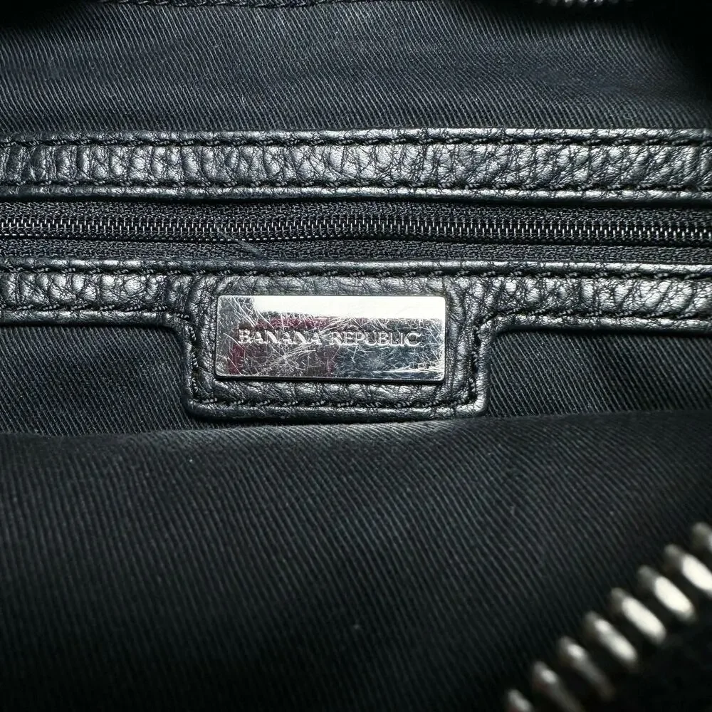 Banana Republic | Women | Vintage Y2K Black Pebbled Leather Hobo Braided Handbag